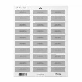 Creative Grey Minimalist klassiek cursief Etiket (Full Sheet)