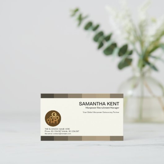 Creative Grey Shade Panels Career Headhunter Visitekaartje (Staand voorkant)