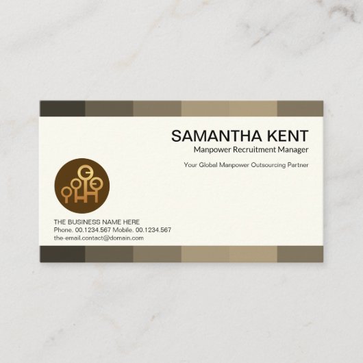 Creative Grey Shade Panels Career Headhunter Visitekaartje (Voorkant)