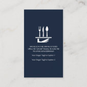 Creative Grey Suit Cutlery Waiter Food Server  Visitekaartje (Achterkant)