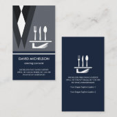 Creative Grey Suit Cutlery Waiter Food Server  Visitekaartje (Voorkant / Achterkant)