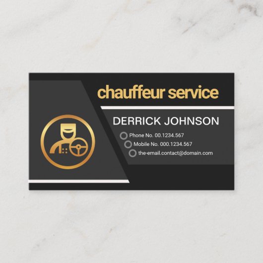Creative Grey Trapezium Layers Chauffeur-driver Visitekaartje (Voorkant)