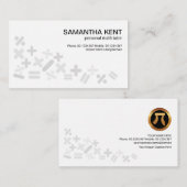 Creative Grey Wiskunde Symbols Motif Boookholding Visitekaartje (Voorkant / Achterkant)