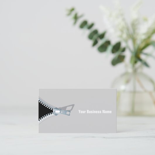 Creative Grey Zippered Professional Visitekaartje (Staand voorkant)