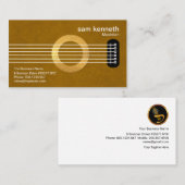 Creative Guitar Gold Sound Hole Musician Visitekaartje (Voorkant / Achterkant)