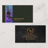 Creative Guitar Stylish Blue Grunge Musician Visitekaartje (Voorkant / Achterkant)