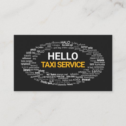 Creative Hallo Language Greetings Private Driver Visitekaartje (Voorkant)