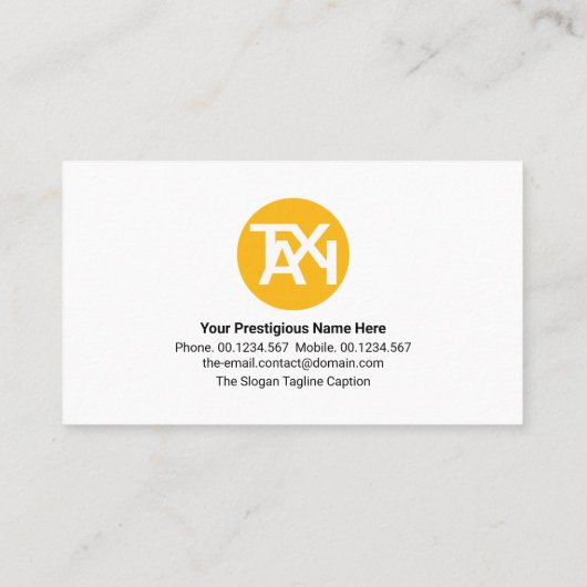 Creative Hallo Language Greetings Taxi Driver Visitekaartje (Achterkant)