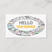 Creative Hallo Language Greetings Taxi Driver Visitekaartje (Voorkant)