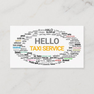 Creative Hallo Language Greetings Taxi Driver Visitekaartje