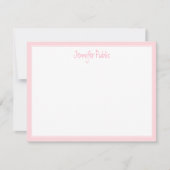 Creative Hand Script Name Text Pink Border White Notitiekaartje (Voorkant)