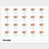 Creative Handgeschreven Baby shower Waterverf Roze Ronde Sticker (Vel)