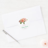 Creative Handgeschreven Baby shower Waterverf Roze Ronde Sticker (Envelop)