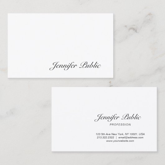 Creative Handgeschreven het Moderne Manuscript van Visitekaartje (Voorkant / Achterkant)