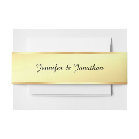 Creative Handgeschreven Manuscript Tekst Faux Gold Uitnodigingen Wikkel (Voorkant Voorbeeld)