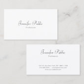 Creative Handgeschreven Moderne Eenvoudige Witte S Visitekaartje (Voorkant / Achterkant)