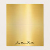 Creative handgeschreven naam Gold Modern Sjabloon Visitekaartje (Buitenkant ongevouwen)