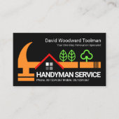 Creative Handyman Hammer Rooftop Construction Visitekaartje (Voorkant)