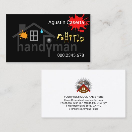 Creative Handyman Home Building Visitekaartje (Voorkant / Achterkant)