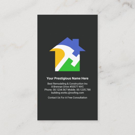 Creative Handyman Home Roof Windows Visitekaartje (Achterkant)