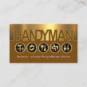 Creative Handyman Signage On Gold Layer Visitekaartje (Voorkant)