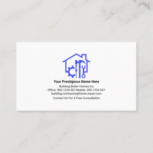 Creative Handyman Tools Banner Visitekaartje (Achterkant)