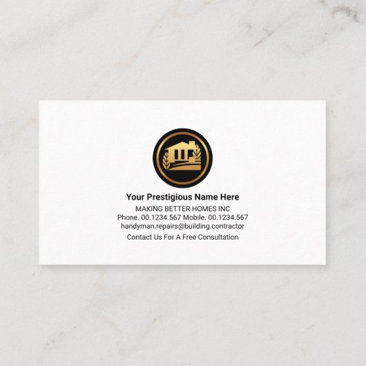 Creative Handyman Tools Border Visitekaartje (Achterkant)