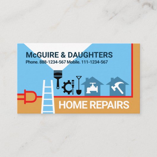 Creative Handyman Tools Border Visitekaartje (Voorkant)
