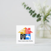 Creative Handyman Tools Building Vierkante Visitekaartje (Staand voorkant)