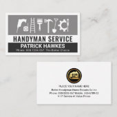 Creative Handyman Tools Grey Layers Visitekaartje (Voorkant / Achterkant)
