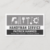 Creative Handyman Tools Grey Layers Visitekaartje (Voorkant)