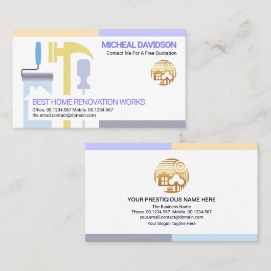 Creative Handyman Tools Handyman Construction Visitekaartje (Voorkant / Achterkant)