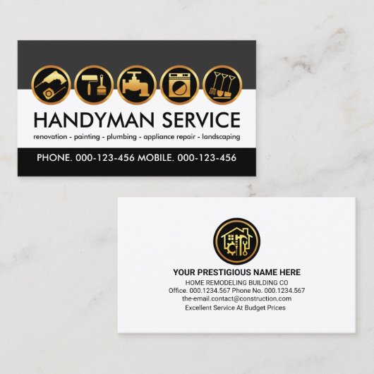 Creative Handyman Tools Lagen Visitekaartje (Voorkant / Achterkant)