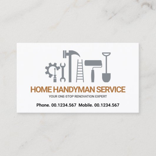 Creative Handyman Tools Motif Builder Visitekaartje (Voorkant)