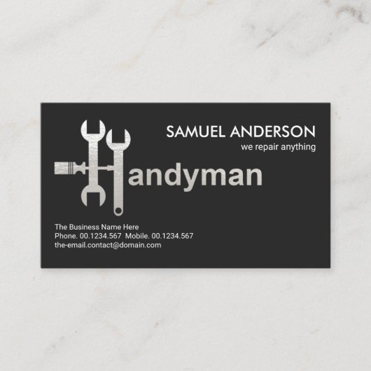 Creative Handyman Tools Motif Handyman Signage Visitekaartje (Voorkant)