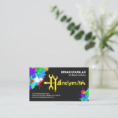 Creative Handyman Tools Motif Paint Splatter Visitekaartje (Staand voorkant)