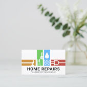Creative Handyman Tools Stripe Visitekaartje (Staand voorkant)