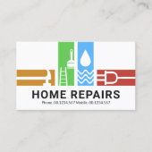 Creative Handyman Tools Stripe Visitekaartje (Voorkant)