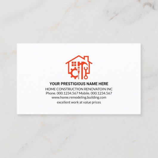 Creative Handyman Tools Tree Visitekaartje (Achterkant)