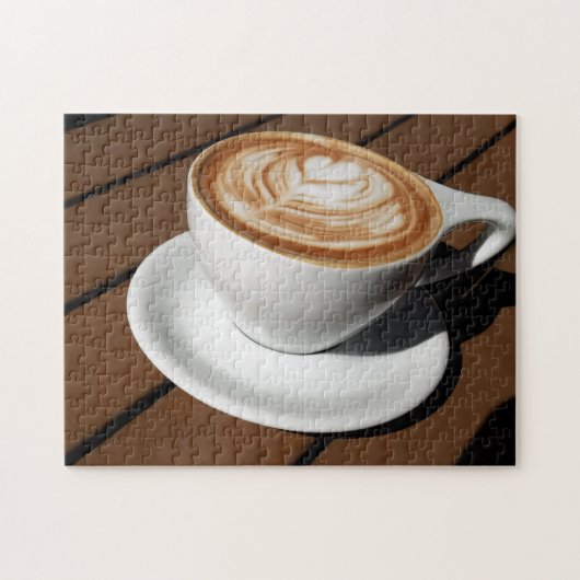 Creative hart koffiekopje foto puzzel (Horizontaal)