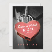 Creative Heart Shape Love Lock Save the Date (Voorkant)