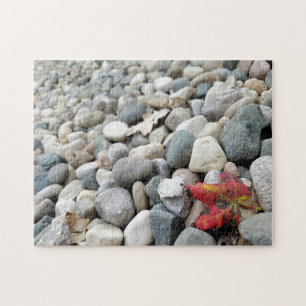 Creative Herfst leaf rocken foto puzzel