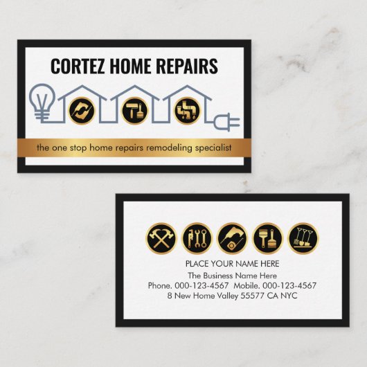 Creative Home Handyman Tools Circuit Wiring Visitekaartje (Voorkant / Achterkant)