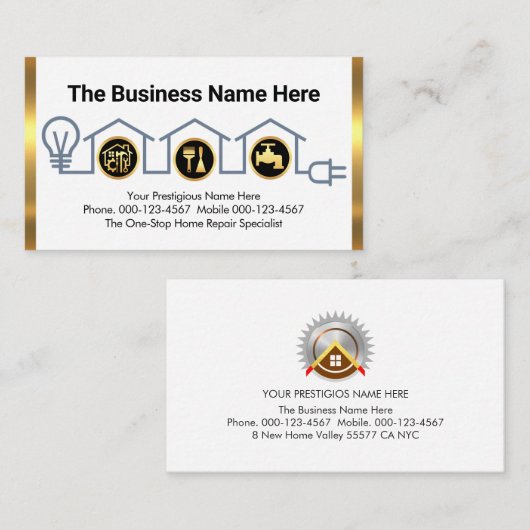 Creative Home Handyman Tools Circuit Wiring Visitekaartje (Voorkant / Achterkant)