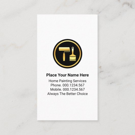 Creative Home Roller Brush Handyman Painter Visitekaartje (Achterkant)