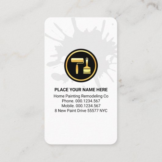 Creative Home Roller Brush Painting Visitekaartje (Achterkant)