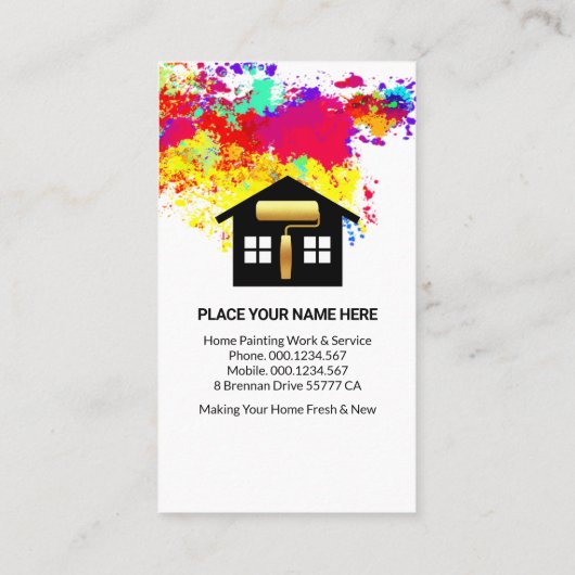 Creative Home-verfborstel Visitekaartje (Achterkant)