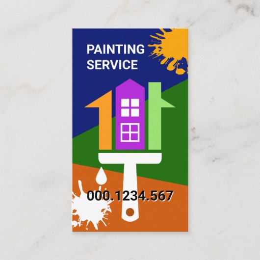 Creative House Paint Brush Visitekaartje (Voorkant)