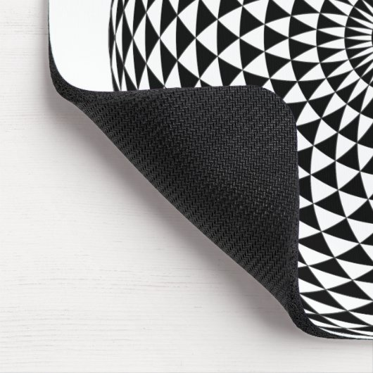 Creative Hypnotic Black en White Muismat (Hoek)