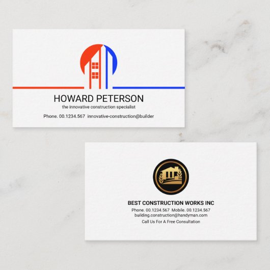 Creative Innovative Building Border Line Visitekaartje (Voorkant / Achterkant)